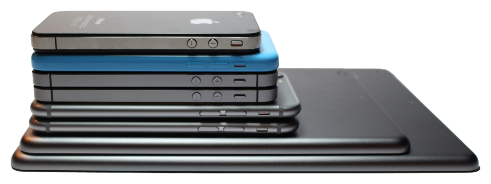 Image of multiple apple devices stacked on top of each other